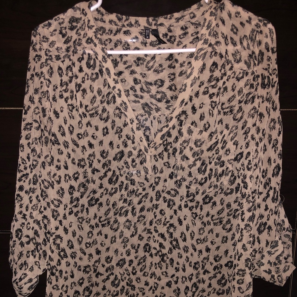 Maurice’s sheer cheetah print blouse